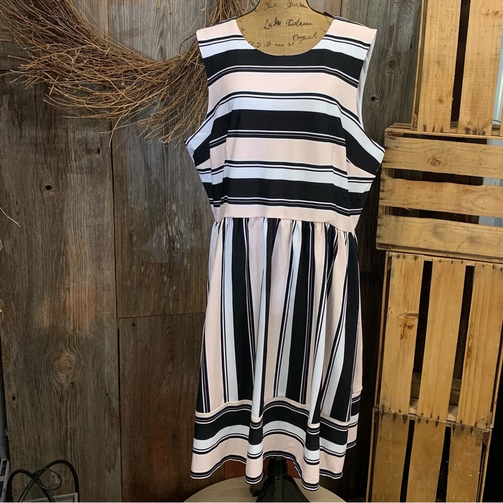 Lane Bryant Polyester Stripe Dress